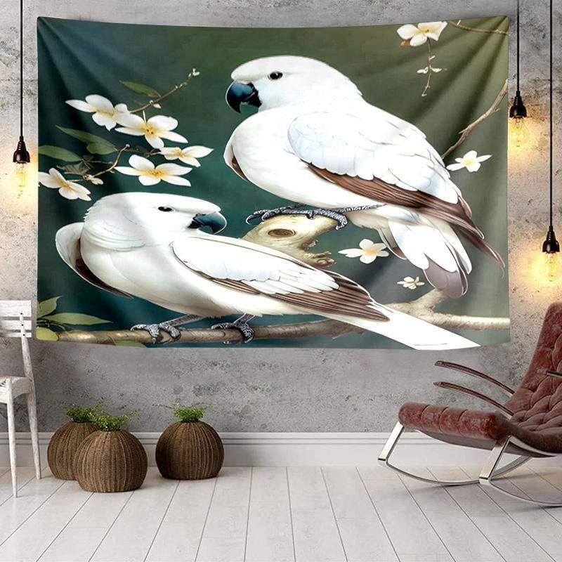 Blue Birds In Blossoms Tapestry Room Decoration Wall Hanging for Living Room Bedroom, Dormitory, Birthday and Christmas Gifts