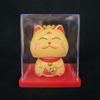 Solar-Powered Waving Maneki-neko Ornament, 2-Inch, Attracts Wealth for Office Desk or Cashier Counter Decoration