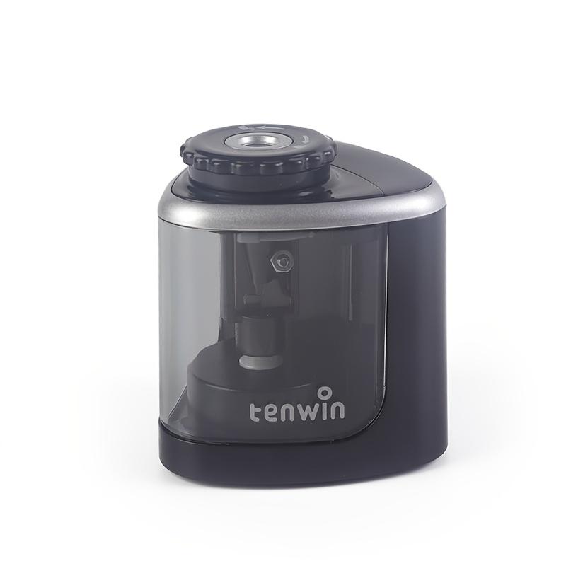 1pc Stylish Black Electric Pencil Sharpener with Auto-Stop & Auto-Exclude Broken Leads - Fast & Efficient Sharpening, Durable PP Construction