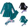 Kinder Langarm Zweiteiliges Badeanzug Set Reißverschluss Vorne Rash Guard Badehosen Strandkleidung für Jungen und Mädchen Sonnenschutz