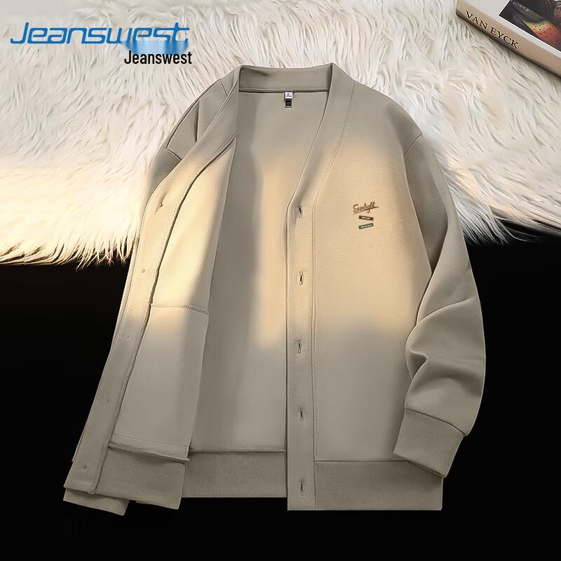 

Мужской кардиган-жакет Jeanswest с V-образным вырезом и нашивкой с буквой 2XL