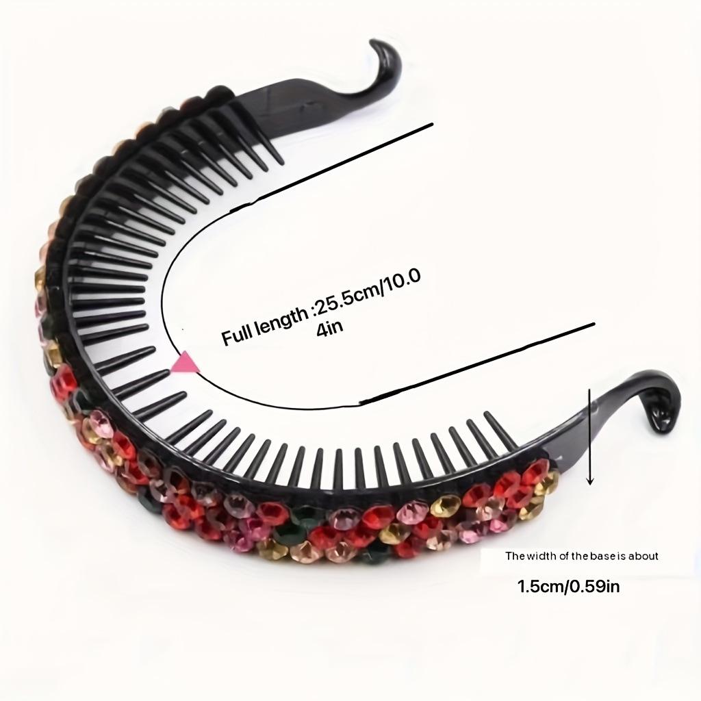 Korean Style Rhinestone Banana Clip Hair Bun Maker - Elegant Ponytail & Bun Accessory