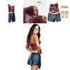 Costume da Cosplay di Wonder Woman Con Pelle PU Gioco di Ruolo Fantasy Abbigliamento di Halloween