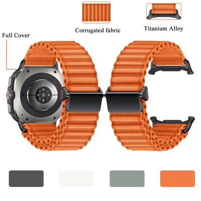 No Gaps Horlogeband voor Samsung Galaxy Watch Ultra 47mm Ademende Brede Gegolfde Accessoires of voor Galaxy Watch Ultra Horlogeband