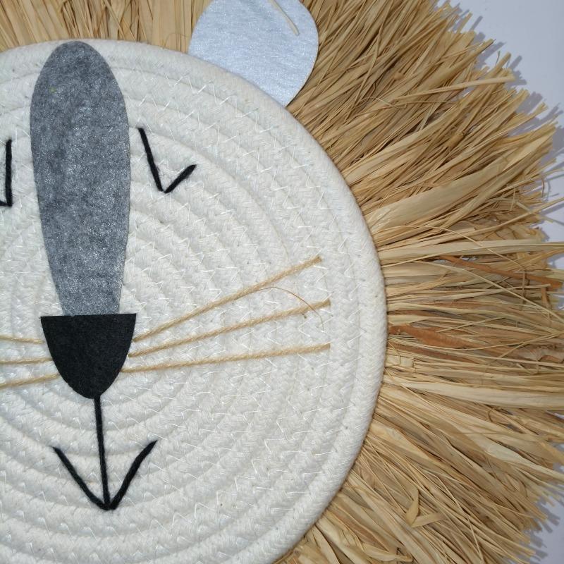 1/2pcs Handmade Woven Small Lion Wall Hanging Decoration Item Animal Decoration Home Decoration