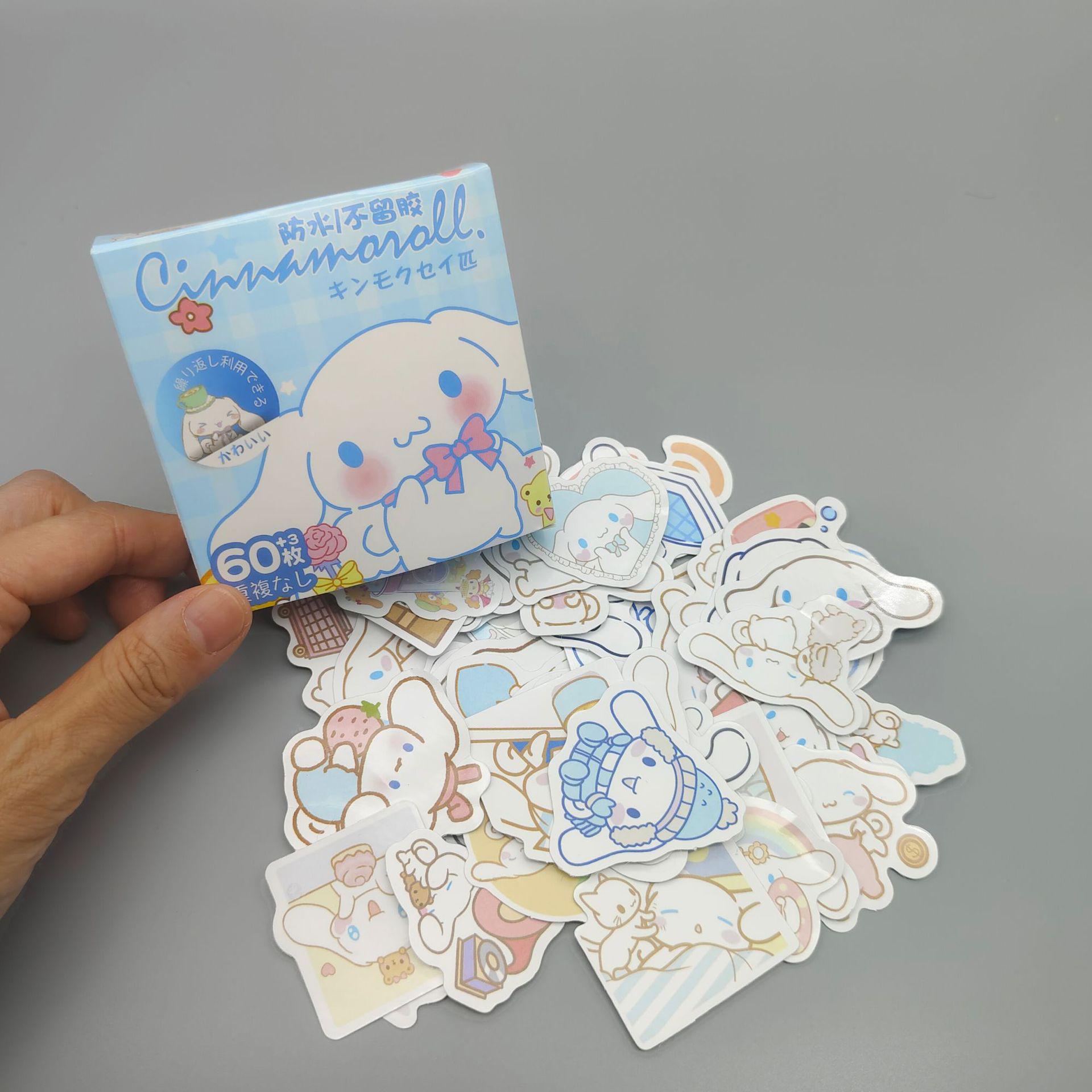 

Cute Sanrio Cinnamoroll Stickers - 60 Sheets for Suitcase Decoration and Planner Use