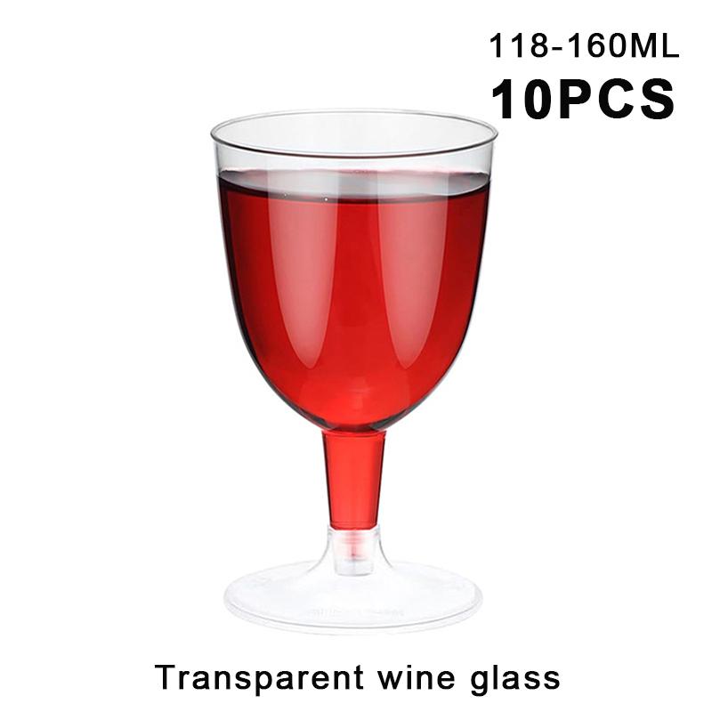 10Pcs Disposable Plastic Cocktail Cups,Party Champagne Glasses, Red Wine Glasses,Dessert Table Goblets,Pudding Cups