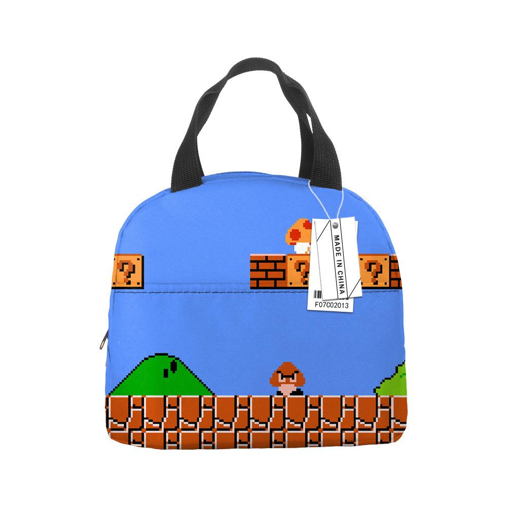 Mario Portable Bento Bag Lunch Box Bag Student Children'S Meal Bag Lunch Box Bag Bento Bag Aluminum Foil Lunch Bag Thermal Insulation