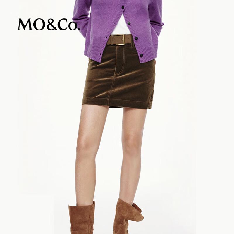 

MO&Co. Women s High-Waist Straight Mini Skirt with Built-in Shorts XS