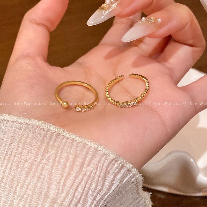 Micro-inlaid Zircon Diamond Ring for Women's Light Luxury Design Sense, Stacked Index Finger Ring, Super Flash Jewelry