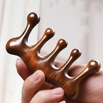 Ahşap Terapi Masaj Tarak Kafa Yüz Derisi Gua Sha Masaj Doğal Yüz Sandal Ağacı Geniş Diş Gua Sha Kazıma Vücut Masajı