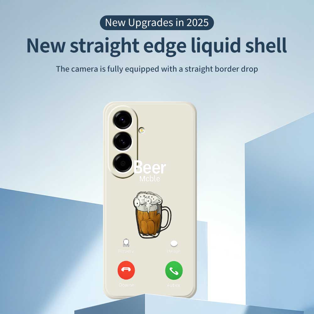 For Samsung Galaxy A56 5G Case Beer Pattern Printing Straight Edge TPU Phone Back Cover