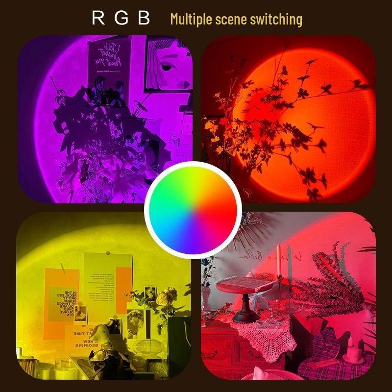 Sunset Projection Lamp: Fill Light for Photography, Streaming, and Atmospheric Lighting - Twilight, Rainbow, and Afterglow Effects.
