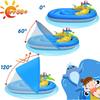 Baby Pool Float with Canopy UPF50+ Sun Protection, 6-24 Months Inflatable Infant Swimming Ring, Bath Floatie, Swimming Pool Accessories, and Toy Play