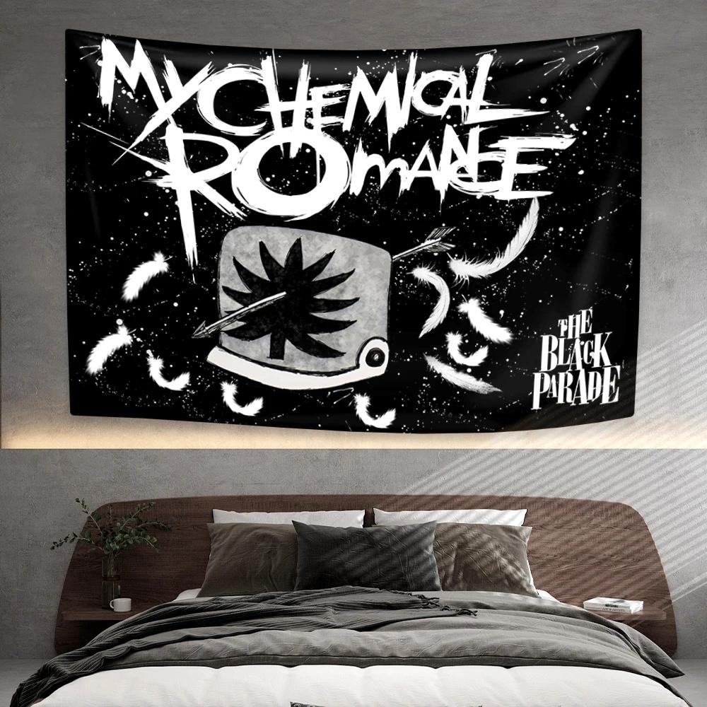 Punk Musik Band Wandteppich My Chemical Romances Heimdekoration Schlafzimmer Wohnheim Wandbehang Hintergrundtuch Konzertdeko