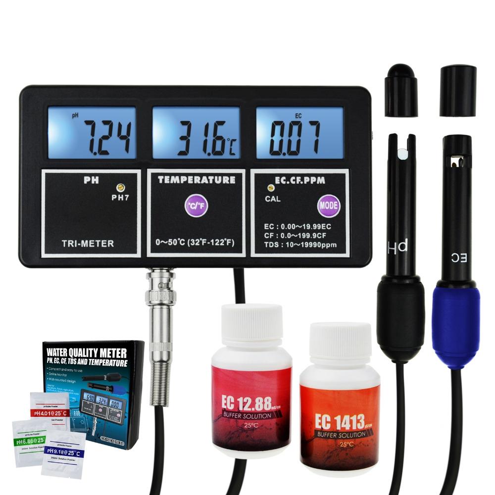 5 In 1 Water Quality Multi-parameter PH EC CF TDS(ppm) Temp Tester Meter Aquariums Hydroponics Pool Tank Pond Drinking