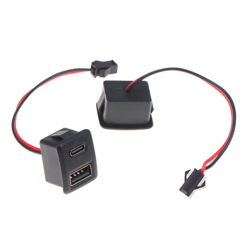 Double Layer Type-C Socket USB Female Base with Cable Connector 1/2/5Pcs for Reliable Device Connection and Charging