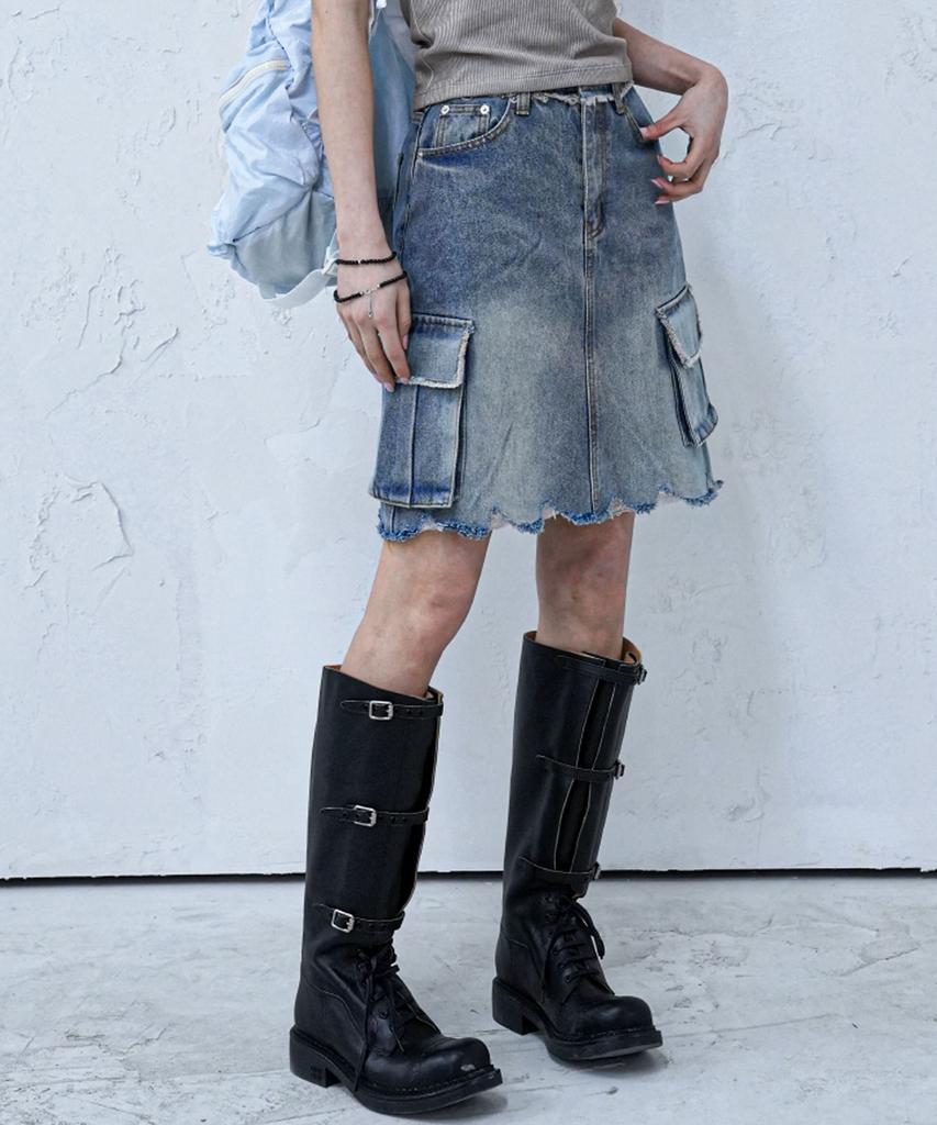 AVANDRESS Harper Tassel Denim Short Skirt - 2Col