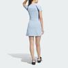 Adidas Originals Jersey Short Sleeve Dress Striped Color Block Athletic Slim Fit Knit Women Dresses Bright-Blue Midnight-Gray JD1136