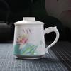Dehua Ceramic Tea Separation Office Mug with Crystal Infuser