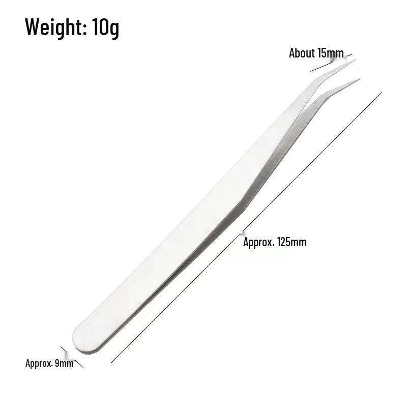 Stainless Steel Curved Tip Tweezers for Feather Plucking, Acne, and Eyelash Extension.