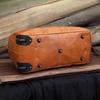 Handmade Leather Trolley Duffel: Personalized Mens Weekender Holdall Bag Gift him