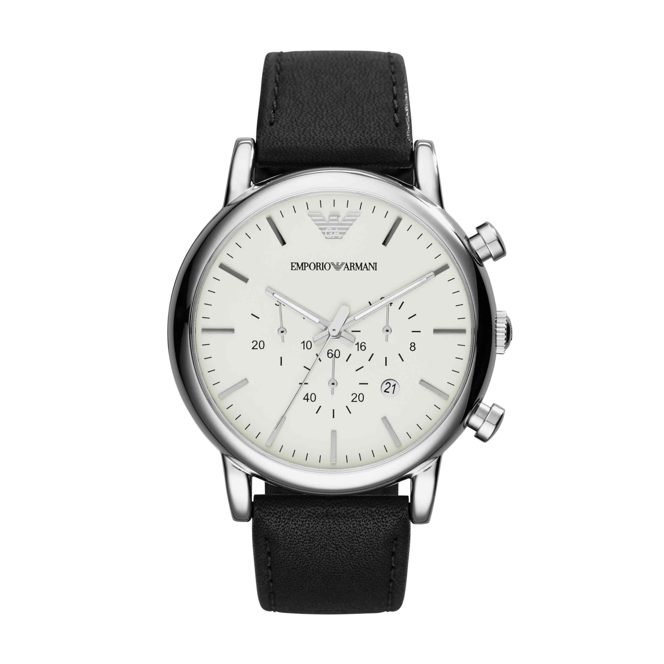 

Emporio Armani Analog Leather Watch AR1807 Men s чорний
