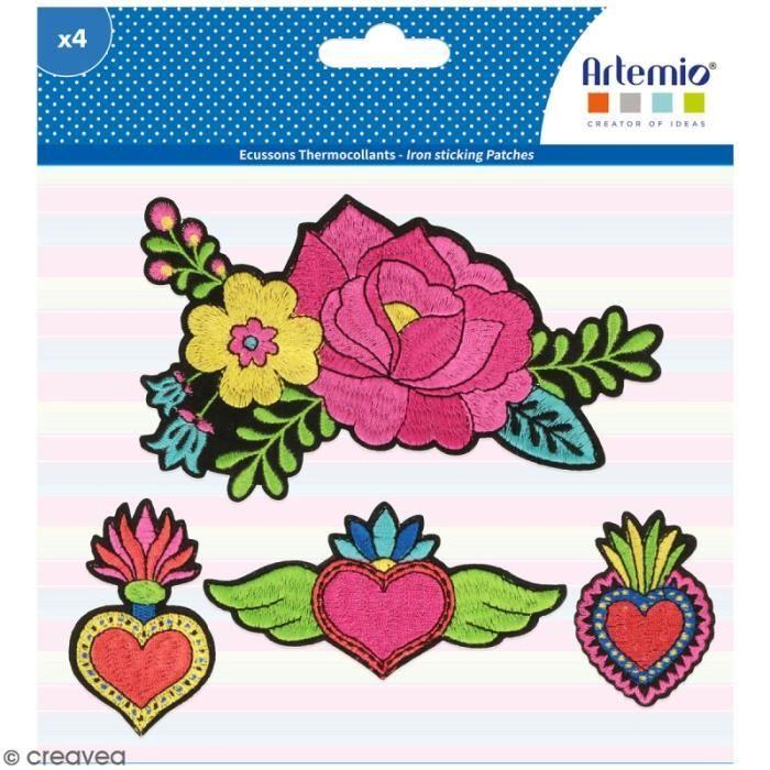 Écusson thermocollant - Artemio - Viva la Vida - 4 pcs - Tissu - Personnalisation rapide