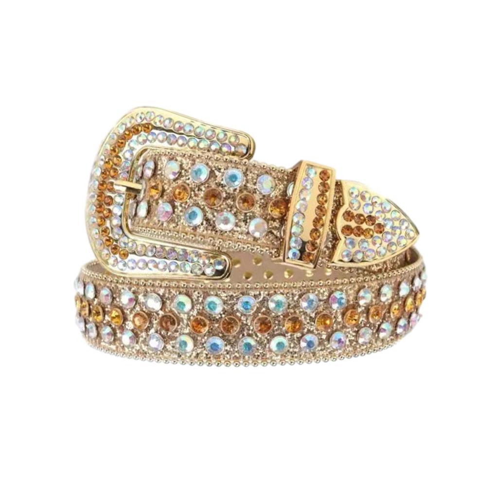 Cool Gothic Waist Chain Casual Belt Studded Waist Ceinture Glittered Belt Studded Blingbling Easy Belt