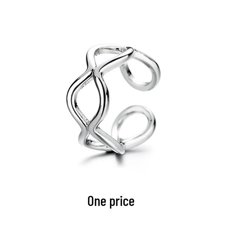 Zirkonia Doppel-Schicht Strass-Kreuz-Kette Ohne-Piercing Stern Ohr-Manschette für Damen