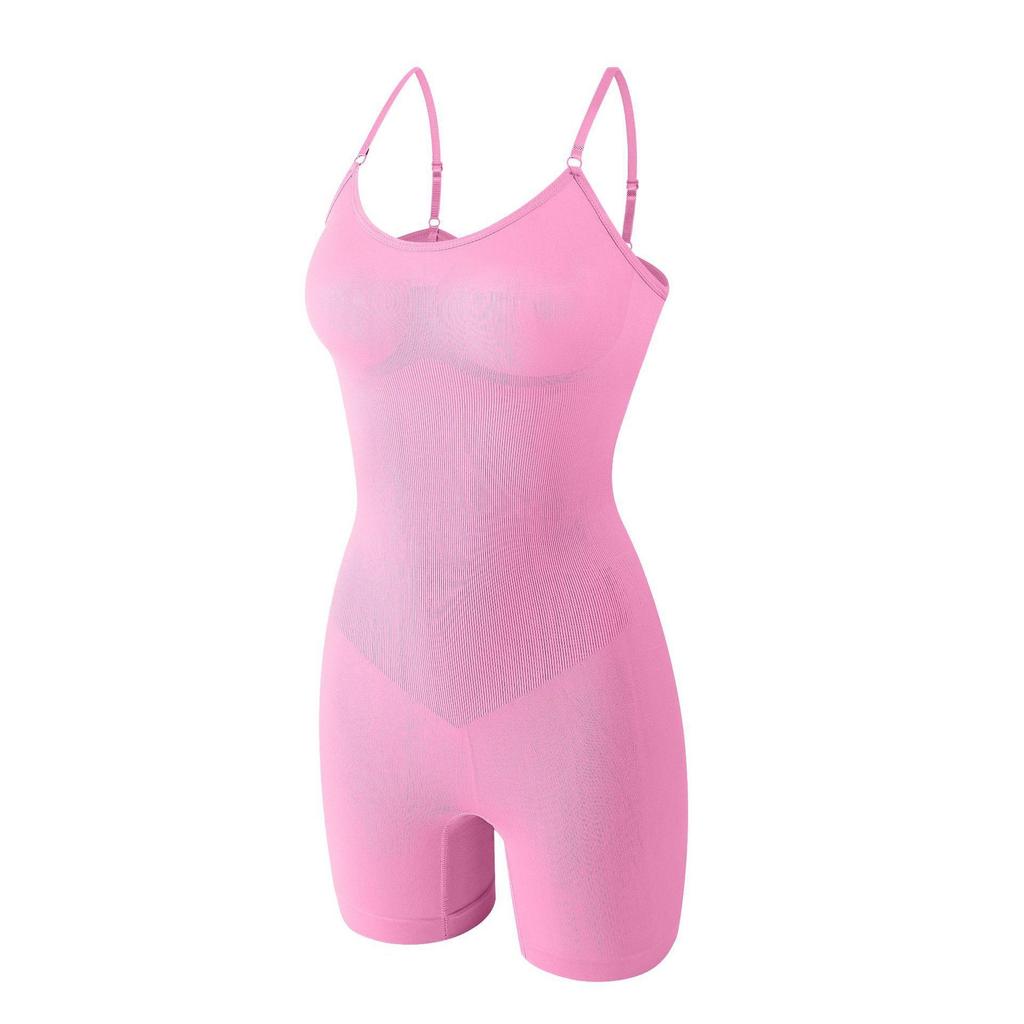 Plus-size Postpartum Shapewear Hip-lift Midriff Corset Seamless Crew Neck Strap Bodysuit