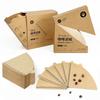 100pcs Wood Pulp Coffee Filter Paper, Conical Unbleached V01/V02 for Hand Brew & Espresso Machine, Portable & Eco-Friendly