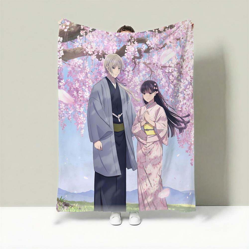 Anime M-My Happy Marriage Throw Lightweight 240g Flannel Blanket Soft Skin-friendly for Summer Cooling 75X95CM