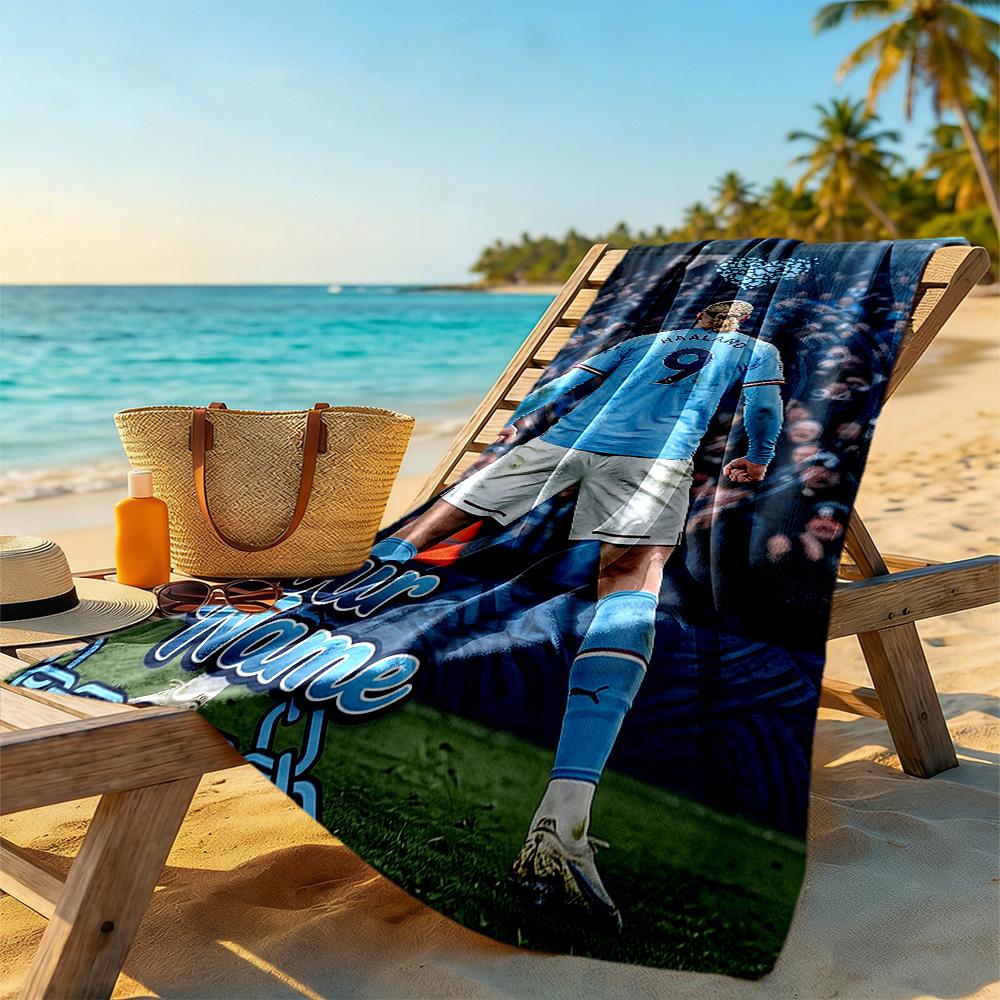 Haaland Customizable Name Beach Towel Quickdry Soft Microfiber Ideal For Travel Outdoor Swim Pool Yoga Surf Camping Hiking Gym Gift Holiday