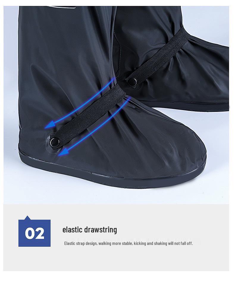 Full Coverage Waterproof High-Top Non-Slip Shoe Covers for Men & Women - Thickened and Wear-Resistant for Rainy Days