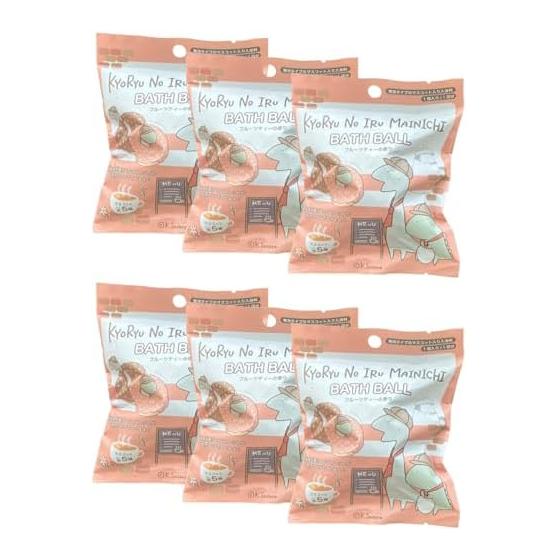 [Set of 6 + 6 thank you stickers] Nol Corporation Every Day with Dinosaurs Bath Ball Mascot Toy Bath Bomb Bath Goods Carbonated Bath Salts Character