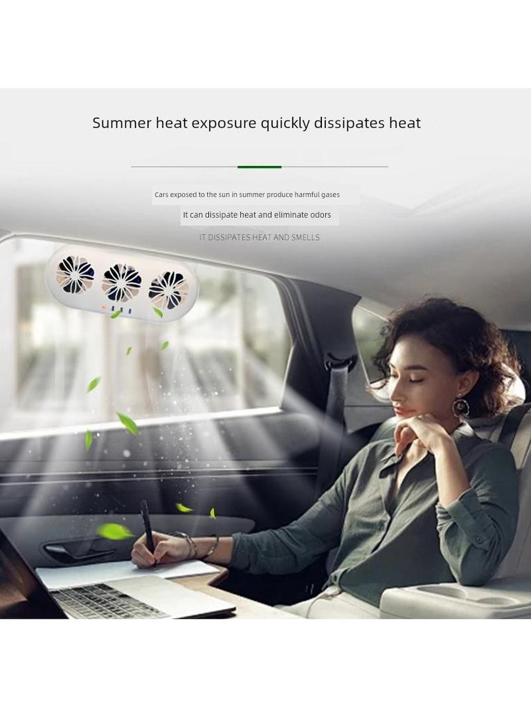 Solar-Powered Car Exhaust Fan Interface Car Fan Car Interior Cooler Air Circulation Fan Mini Fan Car