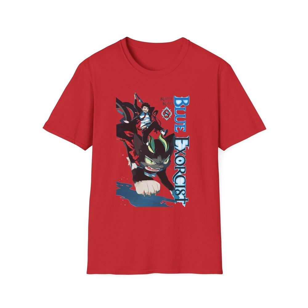 Unisex Jl Anime TShirt Soft Blue Exorcist Rin Big Size Okumura On Cat S