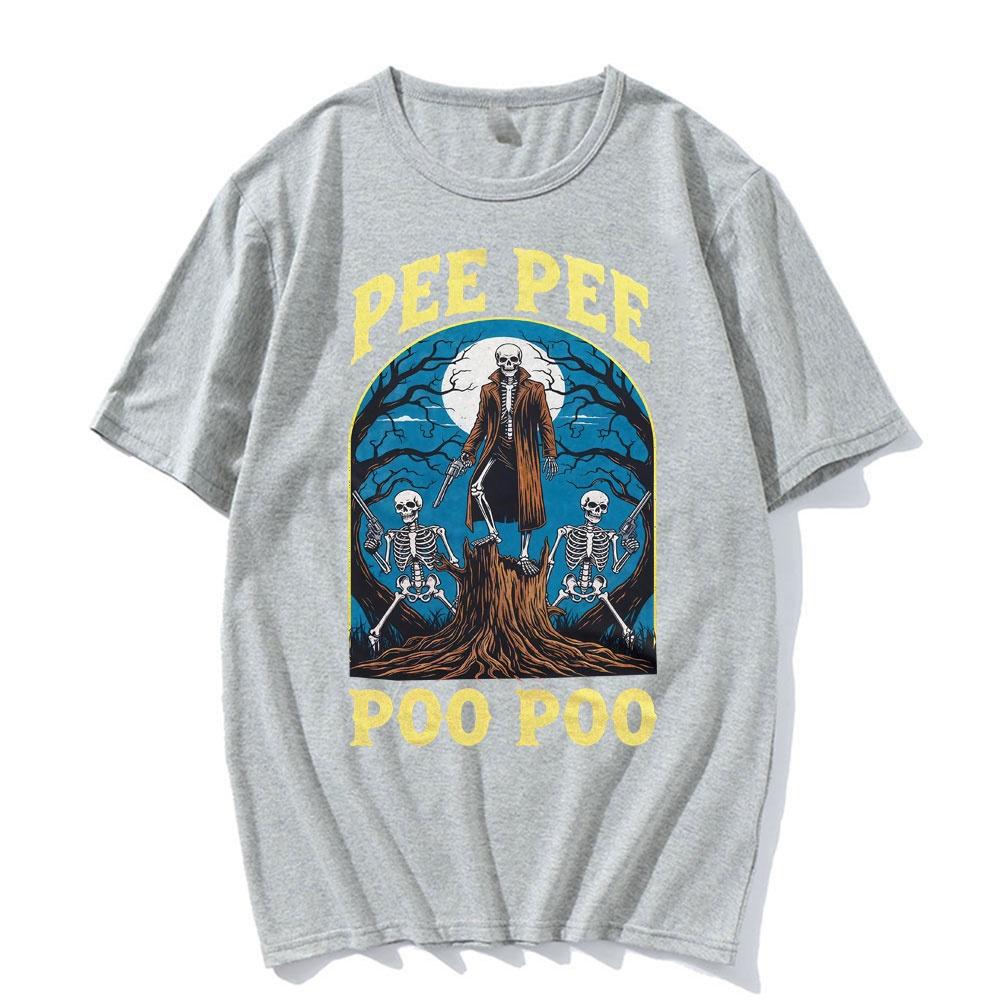 New SpringSummer Mens and Womens Pee Pee Poo Poo Pattern Printed Tshirt Fashion Casual Short Sleeve Round Neck Tshirt