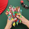 48Pcs Christmas Sand Four-color Ballpoint Pen Multicolor Pens 4 in1 Kawaii Animal Party Ballpoint Pens for Birthdays Parties Cute Gifts 0.7mm
