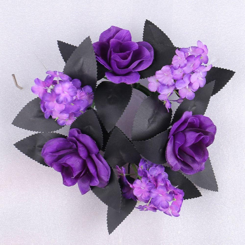 Realistic Halloween Candlestick Wreath Artificial Flower Vine Ring  Home Holiday Decorations