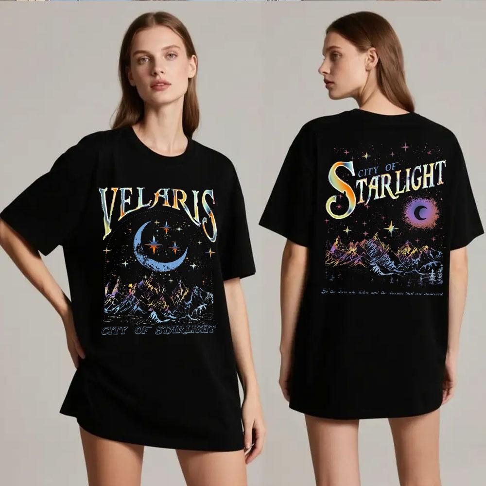 Women Tee Velaris City of Starlight ACOTAR Two-Sided Shirts The Night Court of Dreams Rhysand Cassian Sarah J Maas Booklover Tee