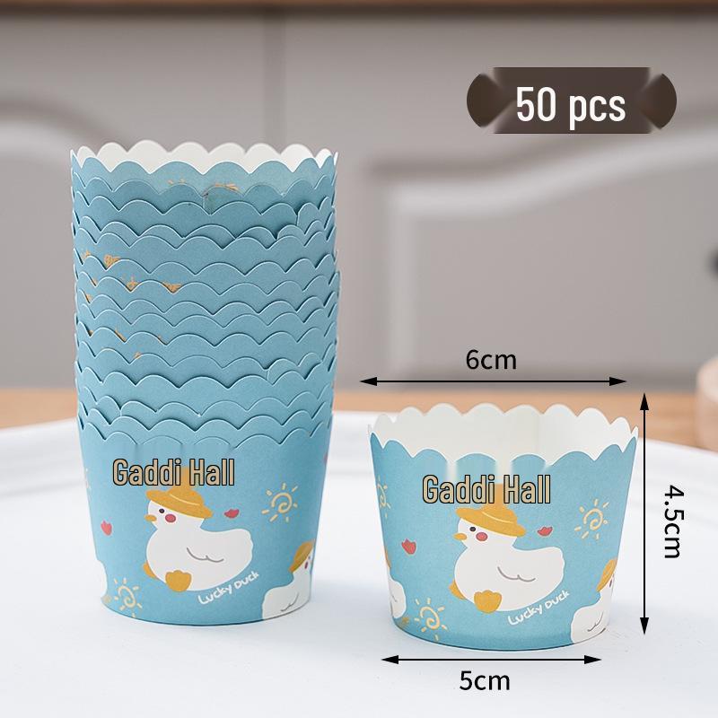 50 Hochtemperatur-Beständige Kraftpapier Muffin- & Chiffon-Kuchenförmchen - Lebensmittelqualität, Einweg, Runde Backförmchen