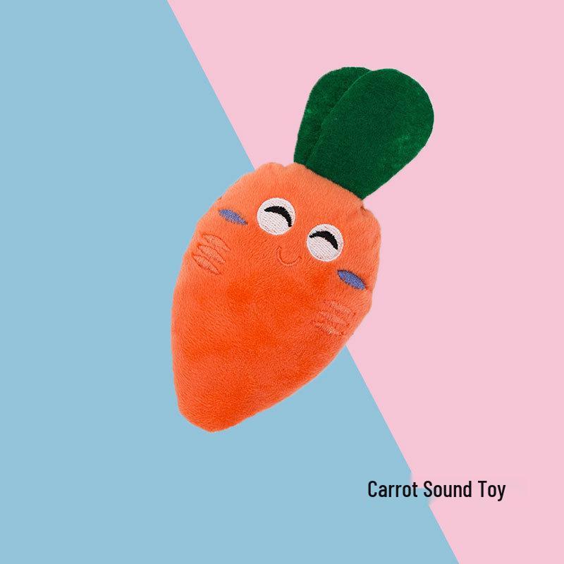 Cartoon Fruit & Vegetable Dog Plush Toy – Colorful Fruit Teething Supplies