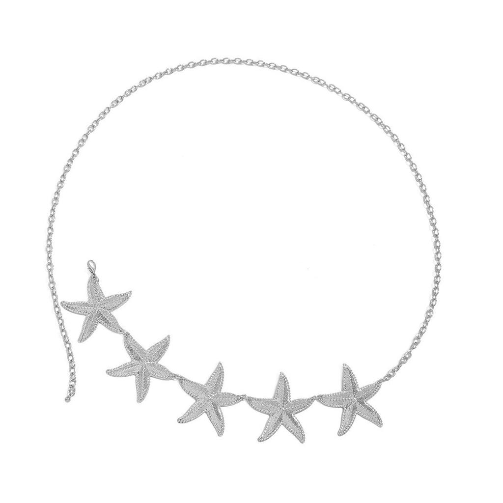 Adjustable Length Waist Chain Durability Metal Chain Ocean Vacation Body Chain for Festival Wear