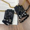 Unisex Fingerless Driving PU Leather Gloves Motor Cool Rivet Sexy Disco Dancing Rock and Roll Black Red White Punk Gloves