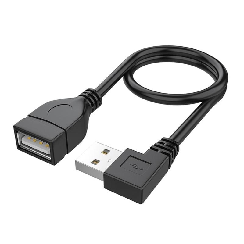 USB 2.0 Cable Male To Female Connection Extension Cord 90 Degree Angled Cord for Laptops Keyboards and USB Flash Drives