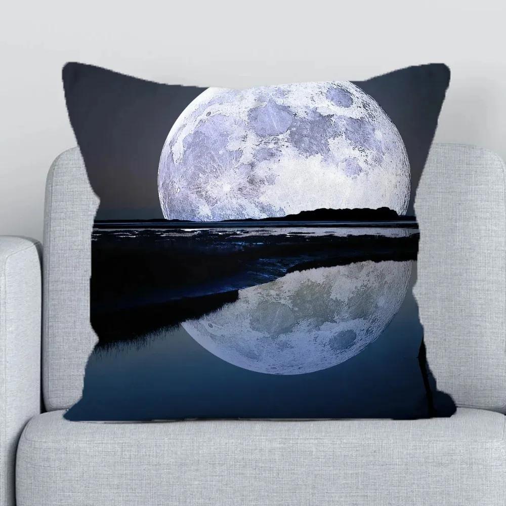 Office Sofa Luxury Cushion Cover Moon Night Sky Pattern Print Home Decor Pillow Cover