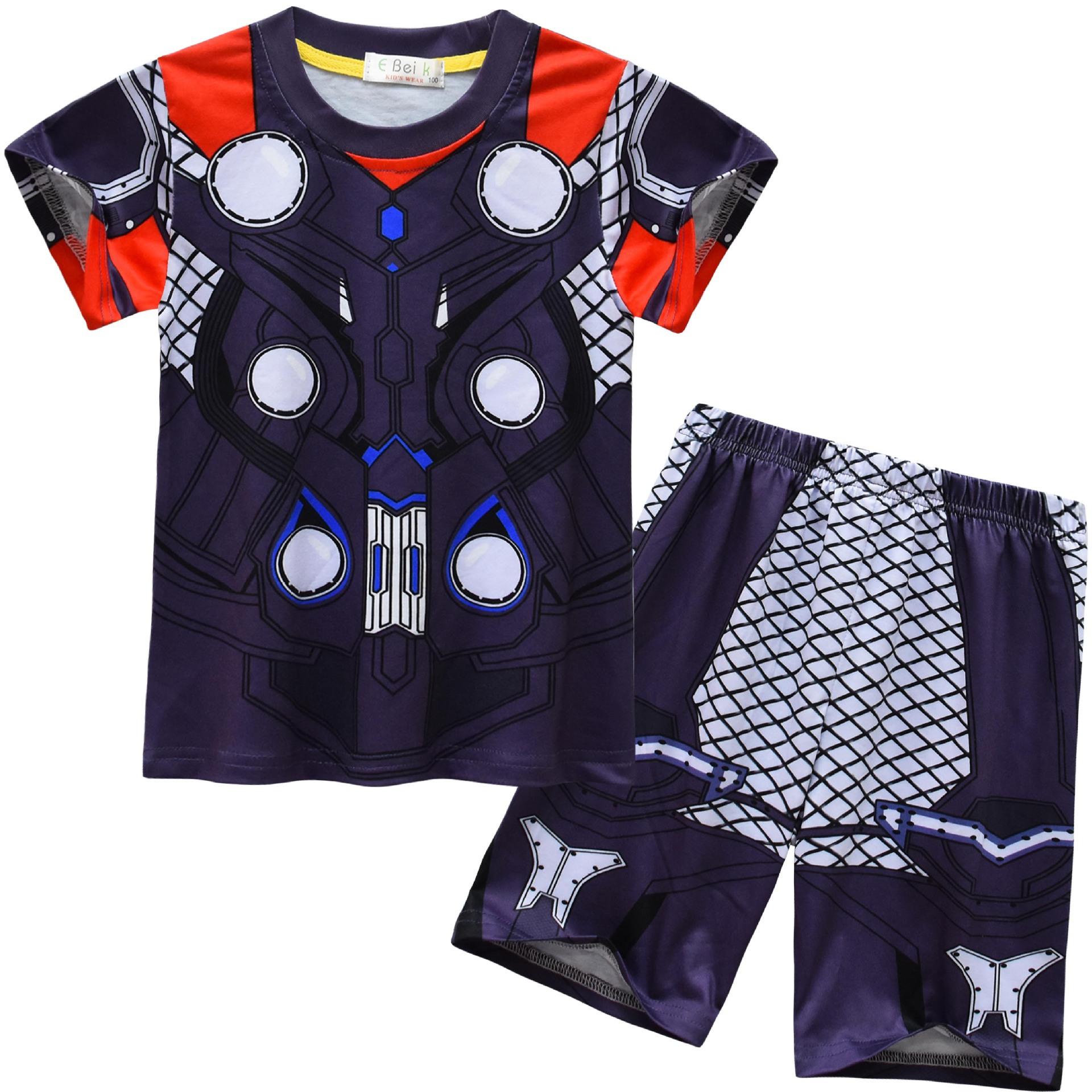 

Superhero, Iron Man Cosplay Costume, Middle-Aged Children S Loungewear Short-Sleeved + Shorts Set 92253 110