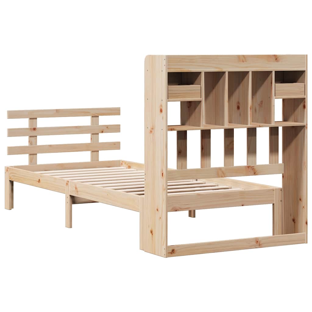 Bookshelf Bed without Mattress 75x190 cm Solid Pine Wood